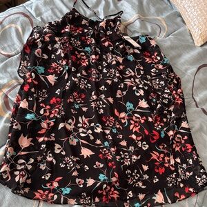 BCBGMaxAzria Black Floral Ruffled Dress